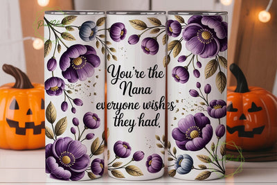 Nana Floral Tumbler Wrap Sublimation PixelChick 
