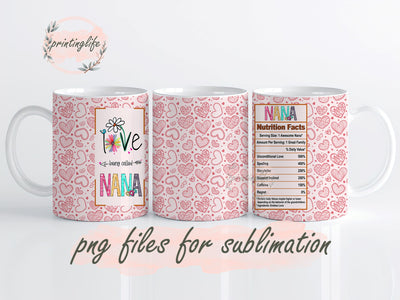 Nana Gifts From Grandchildren, Granddaughter Mug Wrap Design, Instant Digital Design Download Mug Wrap Design, Mug Design PNG Sublimation PrintingLife 