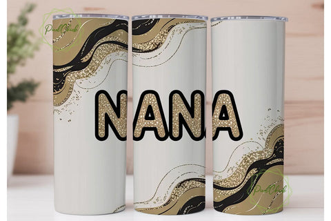 Nana Gold Glitter Marble 20oz Tumbler Sublimation PixelChick 