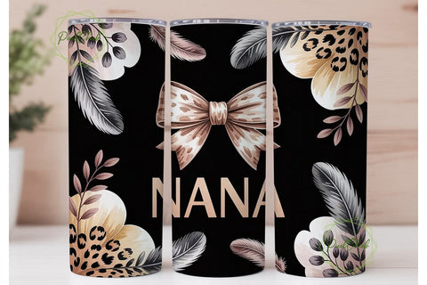 Nana Leopard Print 20oz Tumbler Wrap Sublimation PixelChick 