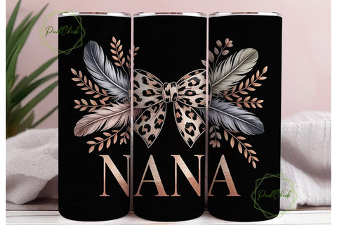 Nana Leopard Tumbler Wrap PNG Sublimation PixelChick 