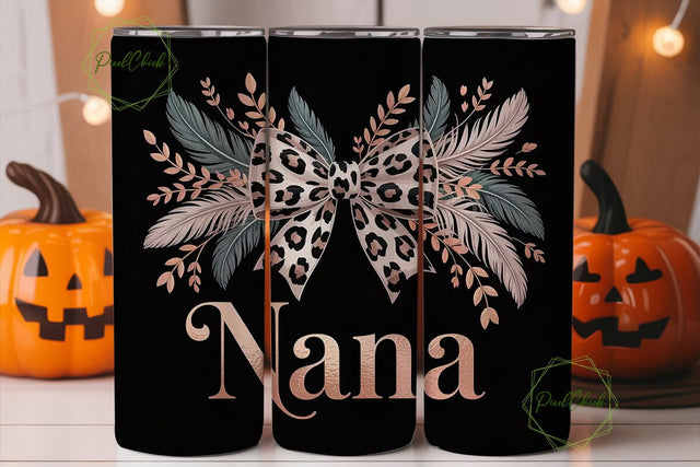 Nana Leopard Tumbler Wrap PNG Sublimation PixelChick 