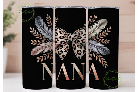 Nana Leopard Tumbler Wrap PNG Sublimation PixelChick 