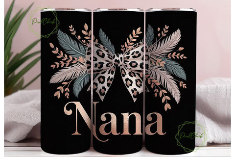 Nana Leopard Tumbler Wrap PNG Sublimation PixelChick 