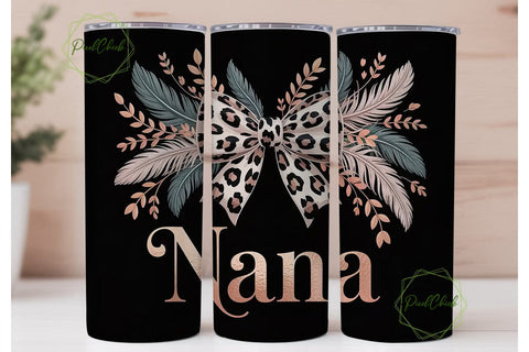 Nana Leopard Tumbler Wrap PNG Sublimation PixelChick 