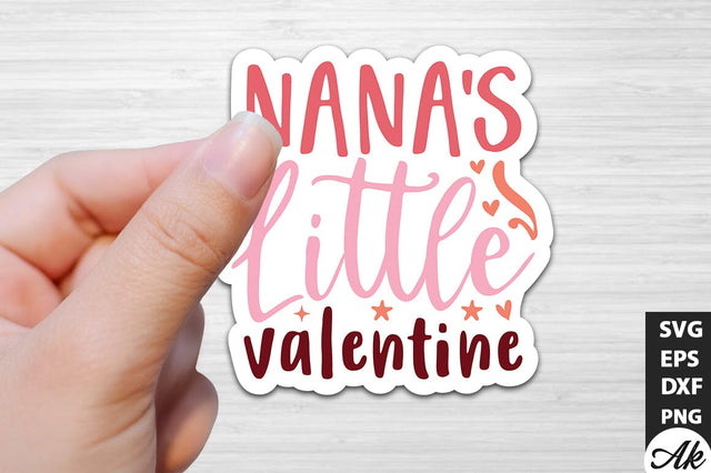 Nana's little valentine SVG Stickers SVG akazaddesign 