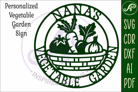 Nana's Vegetable Garden Sign SVG, Laser Cut Vegetable Gar SVG APInspireddesigns 