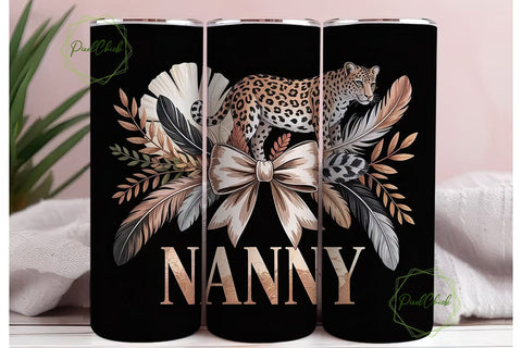 Nanny Leopard Tumbler Wrap Sublimation PixelChick 