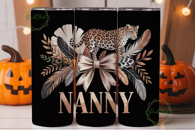 Nanny Leopard Tumbler Wrap Sublimation PixelChick 