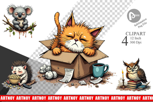 Nap Chaos Critters Clipart Sublimation artnoy 