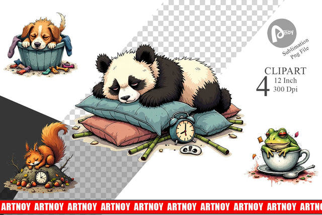 Nap Chaos Critters Clipart Sublimation artnoy 