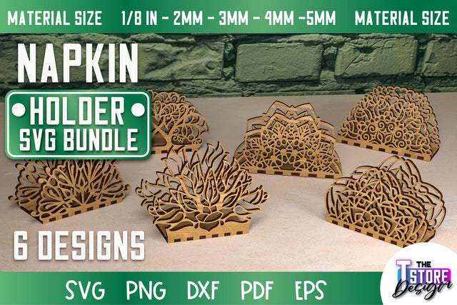 Napkin Holder Laser Cut | Home Design | Wooden Holder | CNC File SVG The T Store Design 