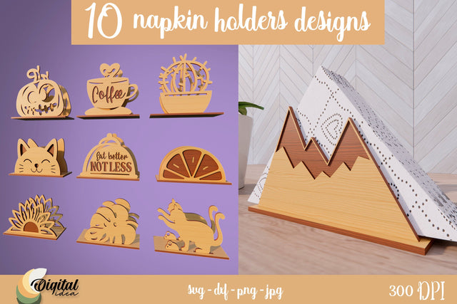 Napkin holders lasercut bundle. Tissue holders. Kitchen svg SVG Evgenyia Guschina 