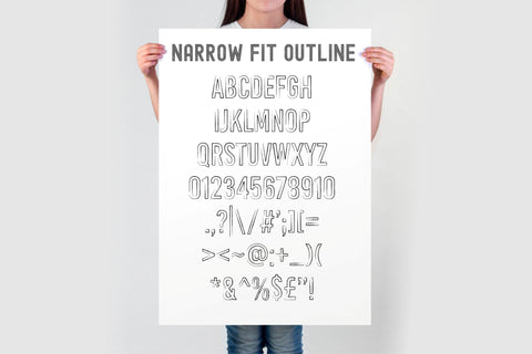 Narrow Fit Font | 2 Styles: Regular & Outline | SVG, OTF, TTF | Sporty Narrow Font SVG TonisArtStudio 