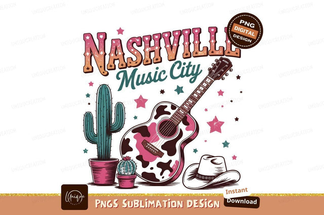 Nashville Music City Country Style Design Sublimation Designangry 