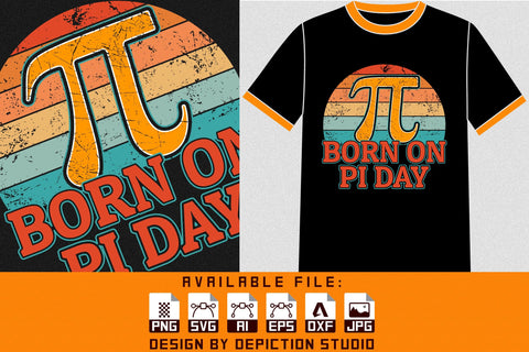 National Pie Day T-Shirt, Born On Pi Day Shirt Pie Day Typography T-Shirt Print Template Sketch DESIGN Depiction Studio 