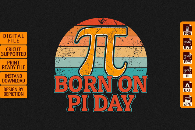 National Pie Day T-Shirt, Born On Pi Day Shirt Pie Day Typography T-Shirt Print Template Sketch DESIGN Depiction Studio 