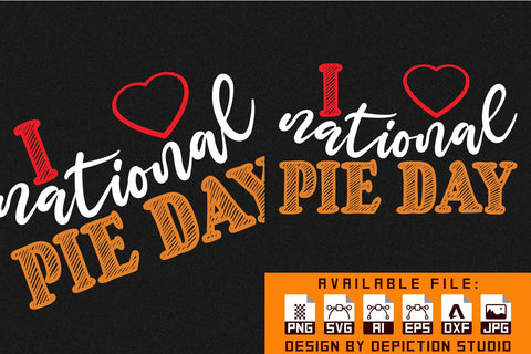 National Pie Day T-Shirt, Pie Day Typography T-Shirt Print Template Sketch DESIGN Depiction Studio 