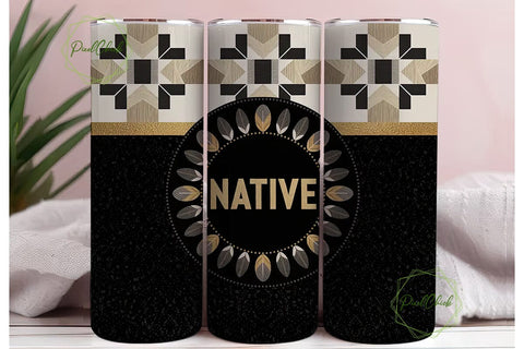 Native American Beaded Tumbler Wrap Sublimation PixelChick 