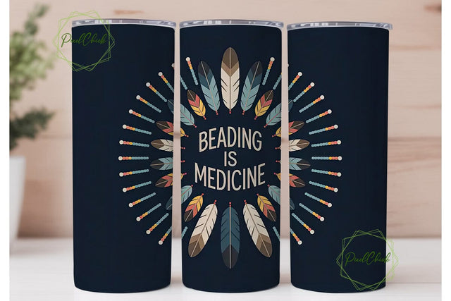 Native American Beaded Tumbler Wrap Sublimation PixelChick 