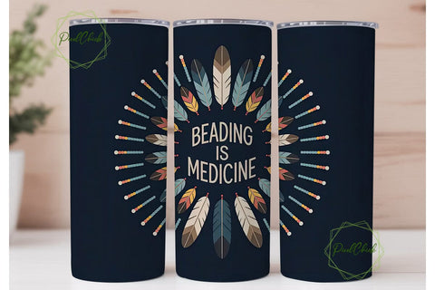 Native American Beaded Tumbler Wrap Sublimation PixelChick 