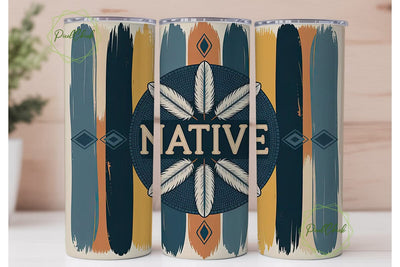 Native American Beaded Tumbler Wrap Sublimation PixelChick 