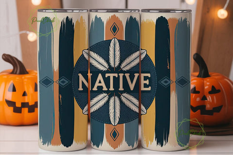 Native American Beaded Tumbler Wrap Sublimation PixelChick 