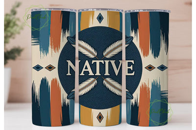 Native American Beaded Tumbler Wrap Sublimation PixelChick 