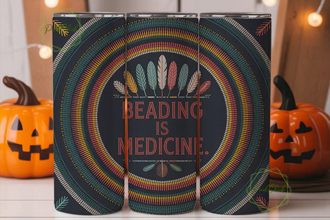 Native American Beaded Tumbler Wrap Sublimation PixelChick 