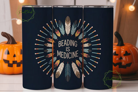 Native American Beaded Tumbler Wrap Sublimation PixelChick 