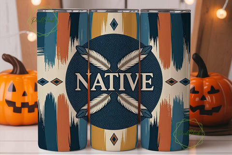 Native American Beaded Tumbler Wrap Sublimation PixelChick 
