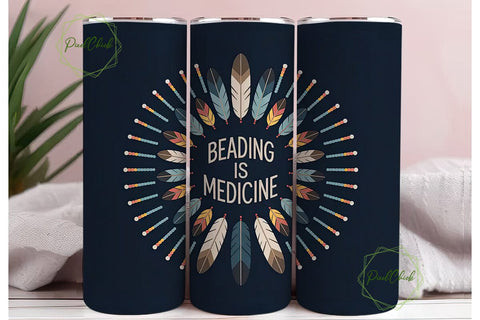 Native American Beaded Tumbler Wrap Sublimation PixelChick 