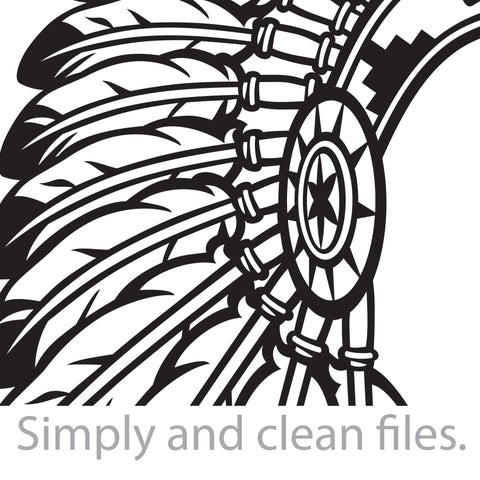 Native American chief headdress (Indian Warrior) SVG TribaliumArtSF 