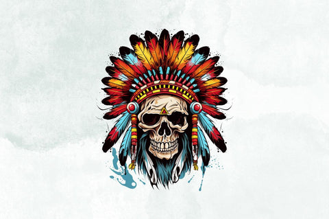 Native American Chief Skull Sublimation Bundle Sublimation Designangry 