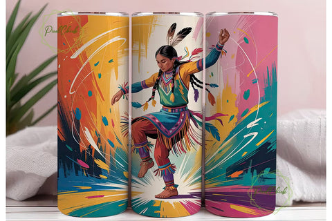 Native American Dancer 20oz Tumbler Wrap Sublimation PixelChick 