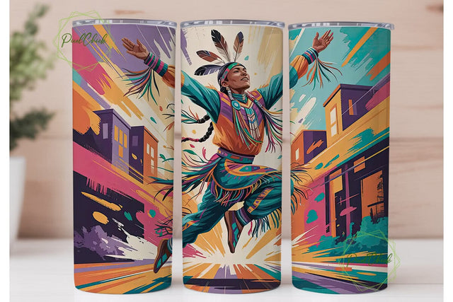 Native American Dancer 20oz Tumbler Wrap Sublimation PixelChick 