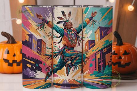 Native American Dancer 20oz Tumbler Wrap Sublimation PixelChick 