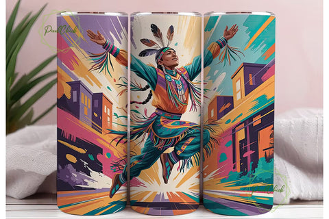 Native American Dancer 20oz Tumbler Wrap Sublimation PixelChick 