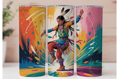 Native American Dancer 20oz Tumbler Wrap Sublimation PixelChick 