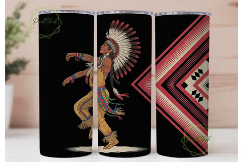 Native American Dancer Tumbler Wrap Sublimation PixelChick 