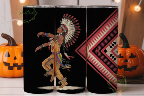 Native American Dancer Tumbler Wrap Sublimation PixelChick 