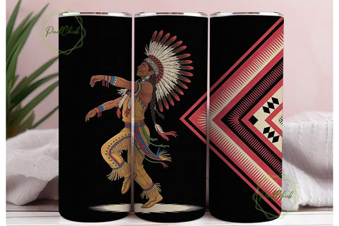 Native American Dancer Tumbler Wrap Sublimation PixelChick 