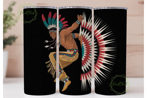 Native American Dancer Tumbler Wrap Sublimation PixelChick 