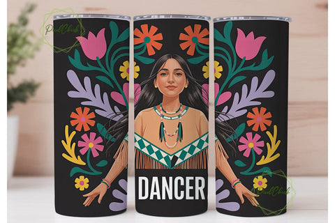 Native American Dancer Tumbler Wrap Sublimation PixelChick 