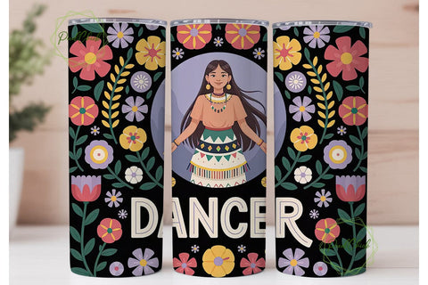 Native American Dancer Tumbler Wrap Sublimation PixelChick 