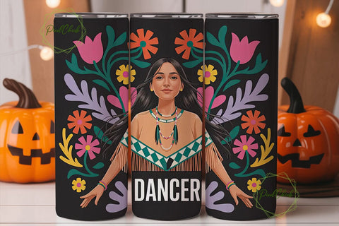 Native American Dancer Tumbler Wrap Sublimation PixelChick 