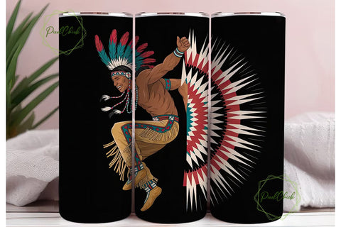 Native American Dancer Tumbler Wrap Sublimation PixelChick 