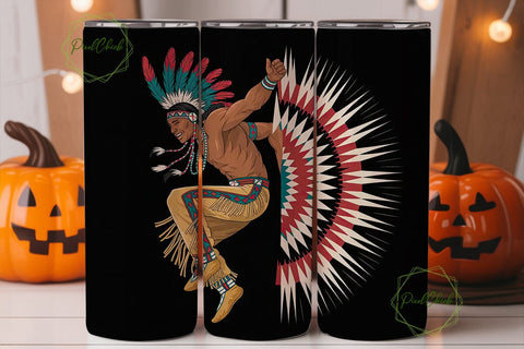 Native American Dancer Tumbler Wrap Sublimation PixelChick 
