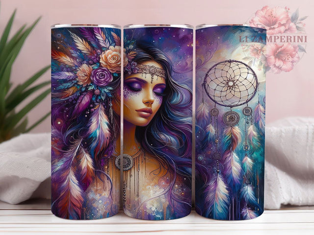 Native American Dreams Tumbler Wrap, 20oz Skinny Sublimation Design, Tribal Art Tumbler Wrap, Indigenous Culture Tumbler Design, Native American Heritage Gift, Seamless Subli Sublimation Li Zamperini 