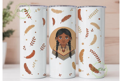 Native American Girl 20oz Tumbler Wrap Sublimation PixelChick 